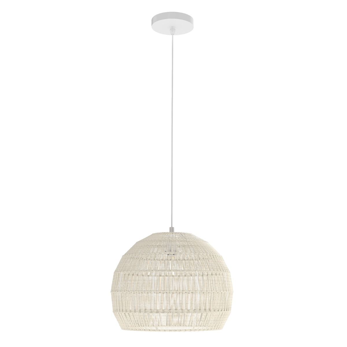 Coast Rotan Hängeleuchte – kugelförmiges Papierseil – höhenverstellbar – beige/braun