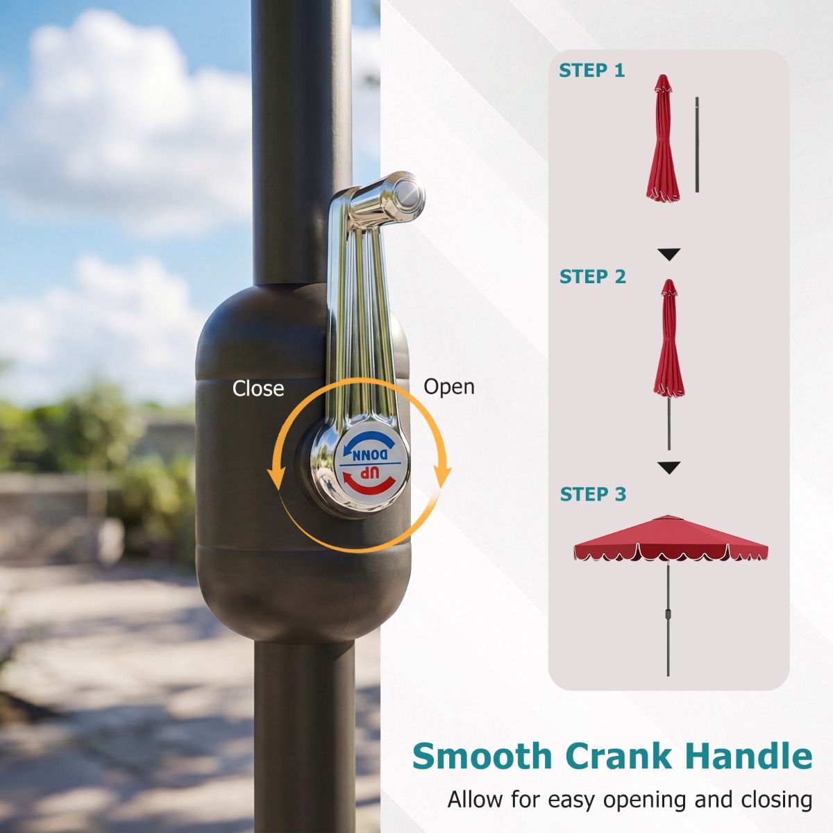 Coast Sonnenschutz – um 35° neigbar – Kurbelbedienung – 300 cm – beige