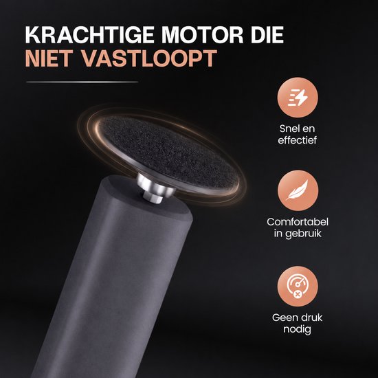 Beeperfect® Elektrischer Hornhautentferner Pro – Fußfeile – Hornhautfeile – Kabellos – Wiederaufladbar – Mit Ladestation – 60 Schleifblätter – Schwarz