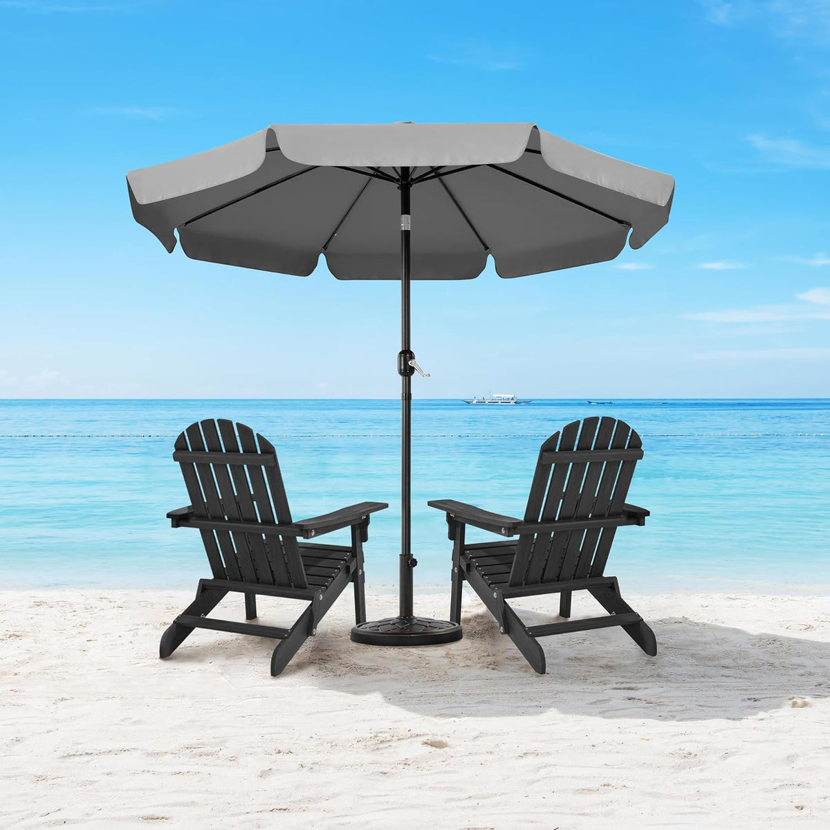 Gartenschirm „Parasol“ 268 cm mit Schwenkfunktion, Pendelmechanismus und 8 Streben, grau