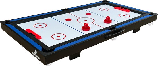 Cougar 3-in-1-Multispieltisch Mini Schwarz-Blau – Billardtisch – Push-Hockey – Tischtennis – Inklusive sämtlichem Zubehör