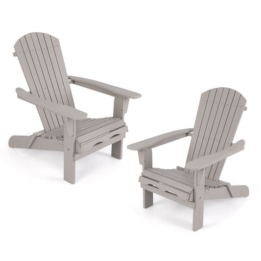 Coast Klappstühle im Adirondack-Stil – 2er-Set – ergonomisch und robust – grau