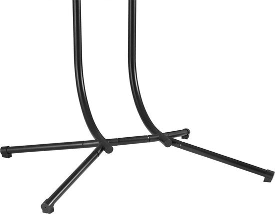 Juskys Polyrotan Doppel-Hängesessel Aria - Beige - inkl. Sockel & Kissen