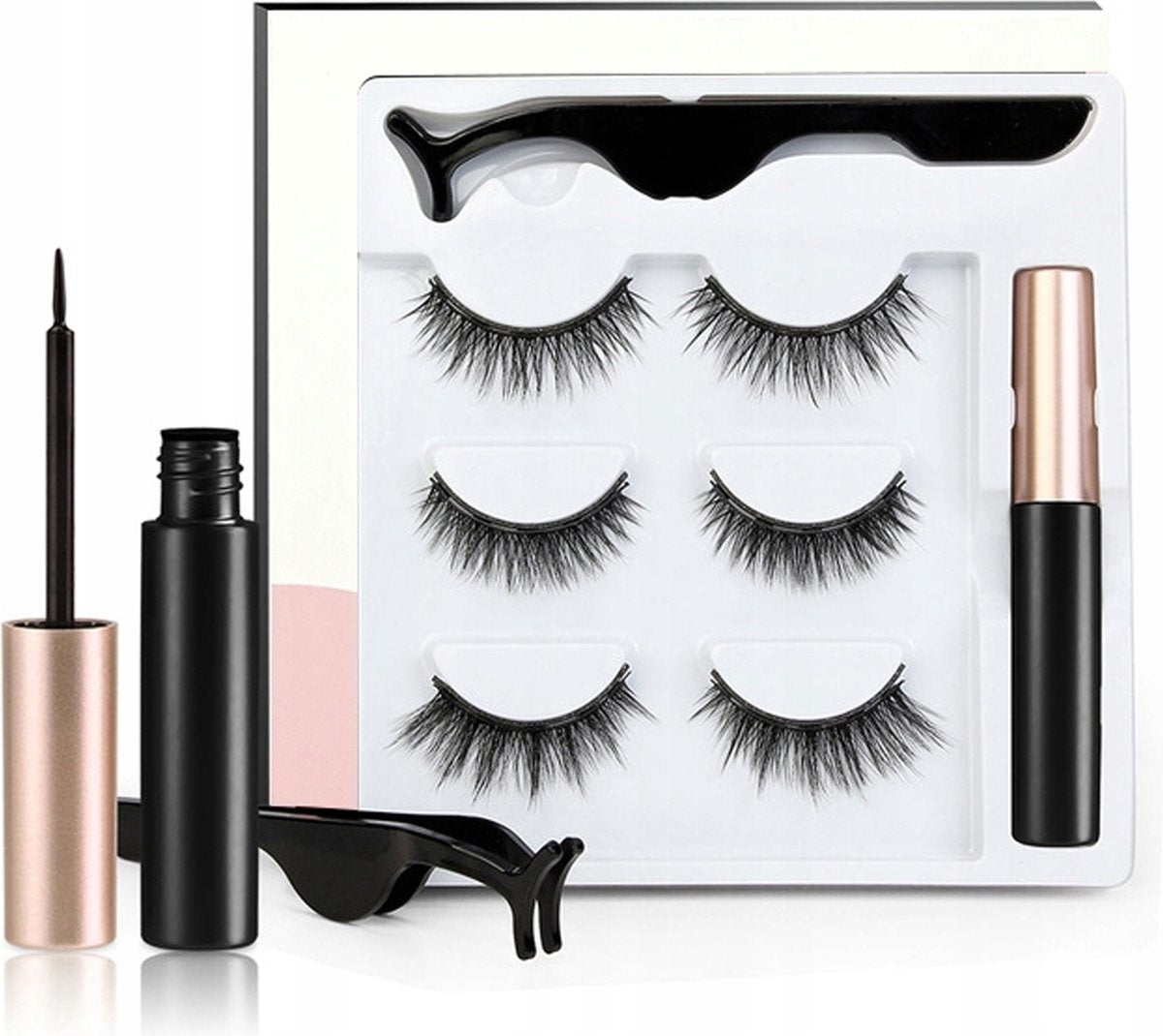 Magnetische Wimpern - Eyeliner & Pinzette - Wimpern Extension - 3 Paar Nepwimpers - Lashes Set - Rheme