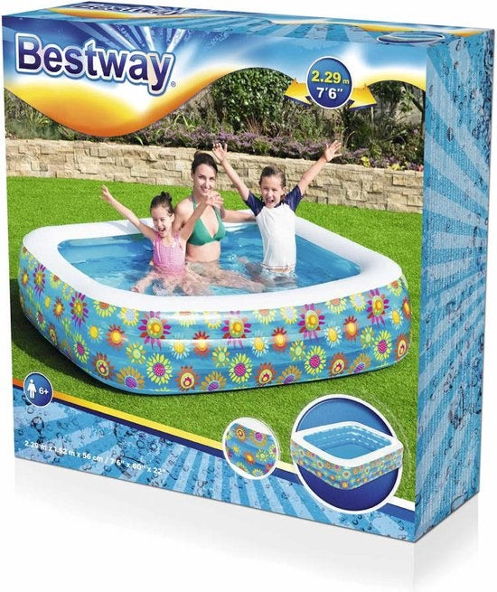 Bestway Kinderbecken aufblasbar 229x152x56 cm blau
