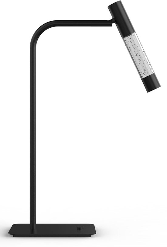Tischlampe Alisio 4593ZW, schwarz, mit mundgeblasenem Glas, dimmbar, 47 cm hoch, Steinhauer Design-Beleuchtung