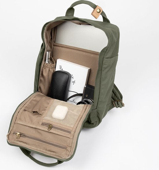 Doughnut Laptop-Rucksack / Rucksack / Schultasche - 14 Zoll - Macaroon PFC Free - Army Green