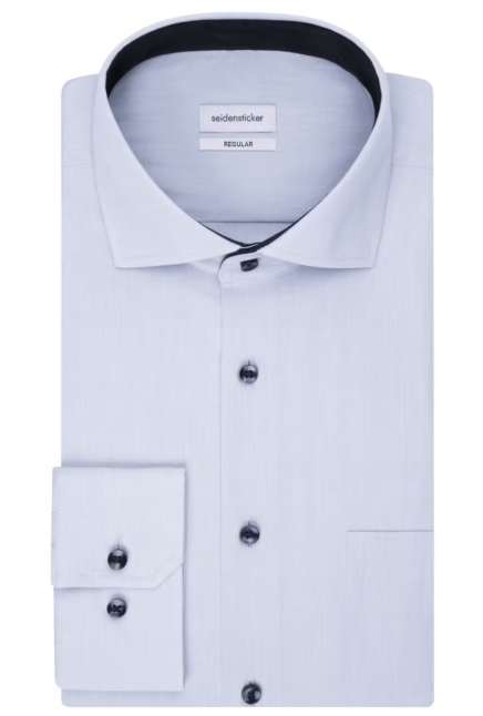 Seidensticker Spread Kent Business Hemd Regular Fit - Größe 41 - Hellblau - 100% Baumwolle