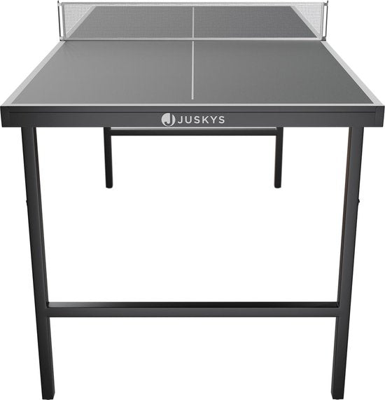 Juskys Mini-Tischtennistisch Flexi - 152 x 71 x 71 cm - Schwarz/Silber