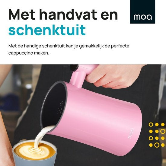 MOA Milchaufschäumer - BPA-frei - zum Aufschäumen und Erhitzen - Pink - MF1P