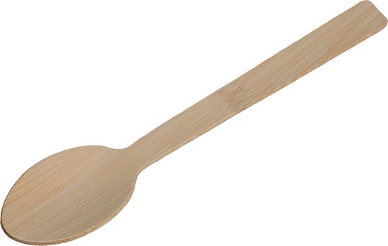 Einwegbesteck für Grillpartys, Geburtstage und Camping – Löffel – 18 Stück – Bambus – 17 cm