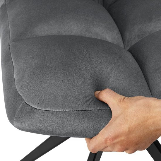 Esszimmerstuhl / Drehstuhl Dallas - 2er-Set - Dunkelgrau - Metallgestell