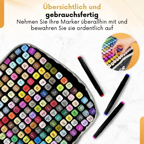 Woodley - Double-sided Markers - Doppelseitige Marker - Twinmarker - Für Erwachsene und Kinder - 168 Farben