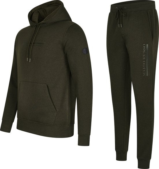 Mario Russo Trainingsanzug Anselm - Hausanzug - Jogginganzug - Hoodie - Armee Grün - XL
