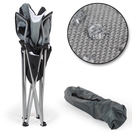 tectake Chair Basic Campingstuhl - faltbar - Grau/Schwarz