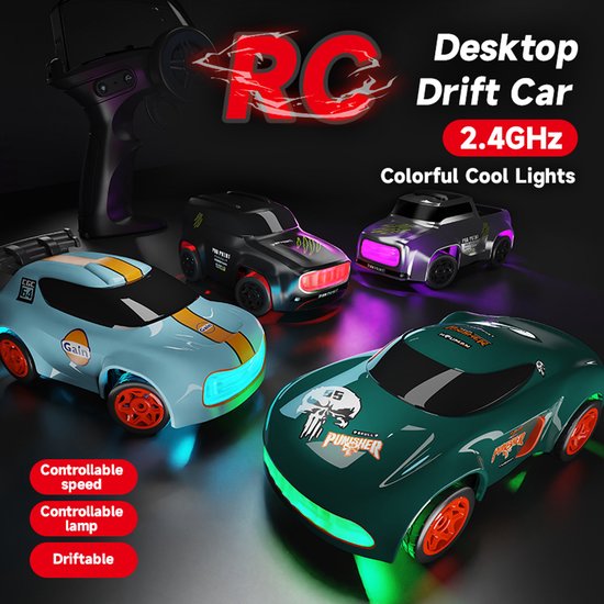 Fuegobird RC-Auto – RC-Fahrzeug – Drift-Auto für den Schreibtisch – Mini – Hochgeschwindigkeit – blau
