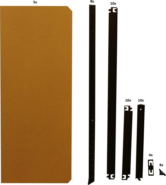 Erro Lagerregal XL - 120 cm breit - 875 kg Tragfähigkeit - Montage ohne Schrauben -Schwarz