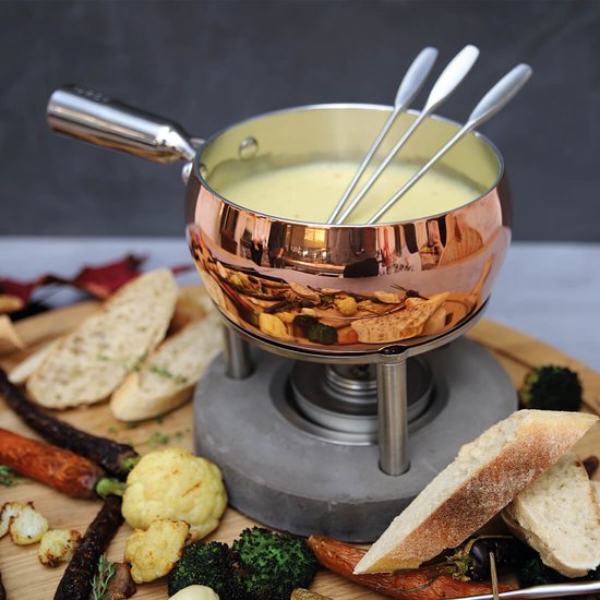 Boska Fondue Set Kupfer - Käsefondue - für 1300 Gramm Käse - 1,7 L