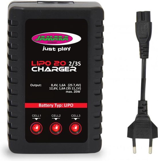 Jamara Lipo-Ladegerät 2s/3s 50/60 Hz 25 W Schwarz