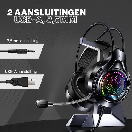 VERTREX Gaming Headset mit Mikrofon - PC, PS5, PS4, Xbox, Nintendo Switch - 7.1 Surround Sound