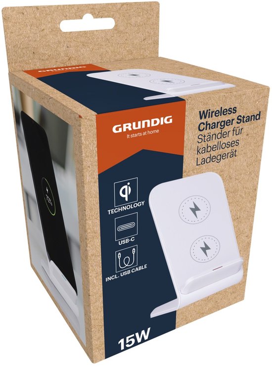 Grundig kabelloses Ladegerät – 15 W Schnellladung – Qi-Technologie
