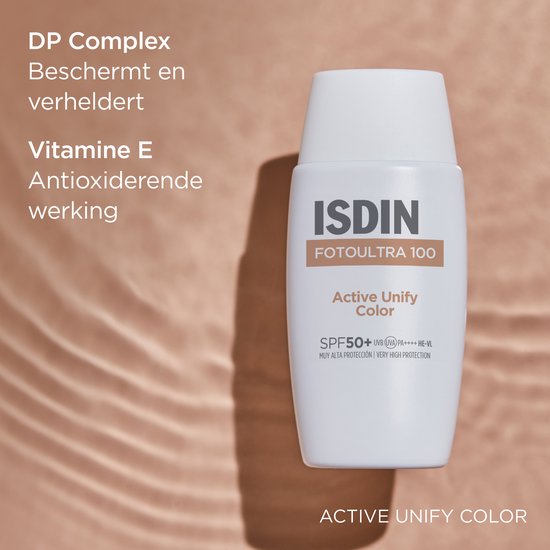 ISDIN – Fotoultra Active Unify Color SPF50+ – 50 ml – Hellt den Teint auf und gleicht ihn aus
