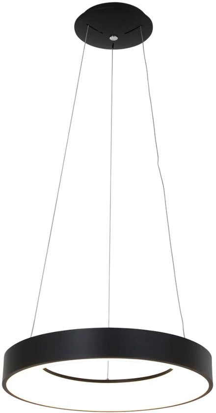 Steinhauer Ringlede Hängeleuchte – rund – verstellbar – 48 cm – schwarz