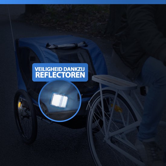 Bicycle Gear Hundefahrradanhänger - Blau - 40kg - Mit Regenschutz & Reflektoren