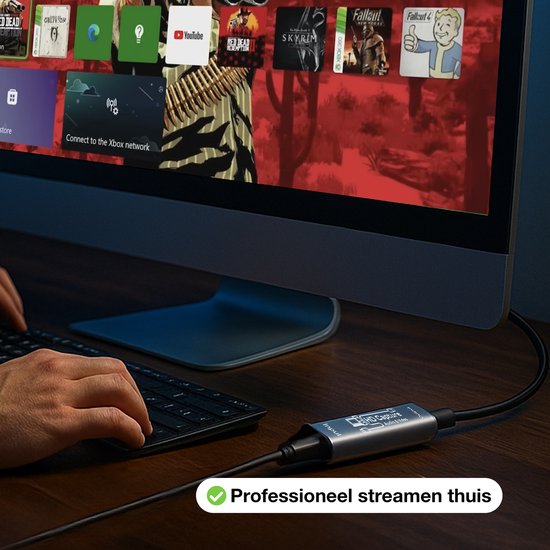 Skoov HDMI Capture Karte inkl. USB-C Adapter - Video/Play Recording - HDMI zu USB - 1080P HD - Cam Link - Video Grabber - Streaming