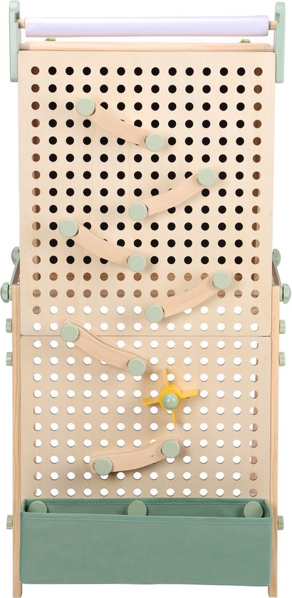 Sunny Mika Aktivitäts-Esel – Kinder-Esel aus Holz – Spiel-Esel mit Whiteboard, Kreidetafel, Magnettafel und Stecktafel – Inklusive Papierrolle, Magneten, Kreiden, Radiergummi, Zubehör für die Stecktafel und mehr – Lernspielzeug