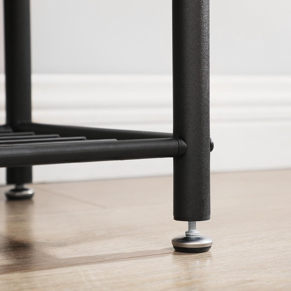 O'DADDYÂ¬Ã† Garderobenständer hochkant - Garderobe mit Schuhablage - 9 Haken 2 Lagen Schuhablage 6 Paar - Garderobe - 70 x 32 x 175 cm - Garderobe schwarz / dunkelgrau
