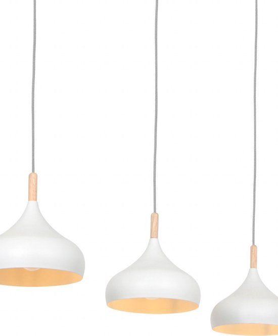 Mexlite - Hängeleuchte - Bjorr - weiß - Holz Metall - große Esstischlampe - E27 - 3099W