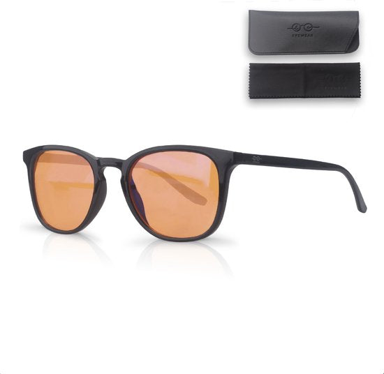 LC Eyewear Computerbrille - Blaulichtbrille ohne Stärke - Blaulichtbrille - Displaybrille - Unisex-Brille ohne Stärke - Rund/Orange