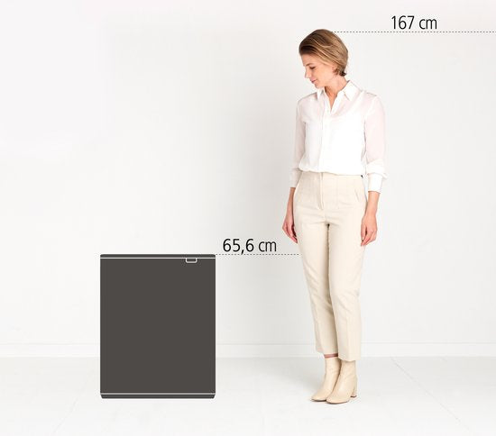 Brabantia Bo Touch Bin Mülleimer - 2 x 30 Liter - Abfalltrennung - Confident Grey