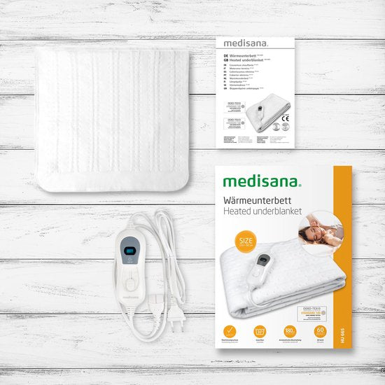 medisana HU 665 Elektrische Heizdecke – Wärmedecke – 3 Heizstufen – Einzelbettdecke – Heizdecke – 80 x 150 cm – elektrische Heizdecke