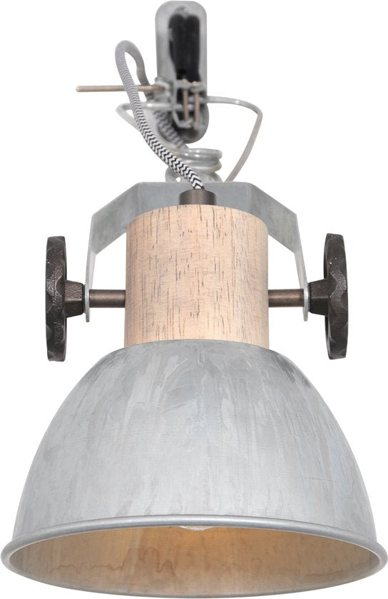 Klemmstrahler und Wandleuchte Gearwood 2752NI Nickel, E27-Fassung, trendiges Design, aus Holz und Metall, für den Innenbereich, dreh- und neigbar