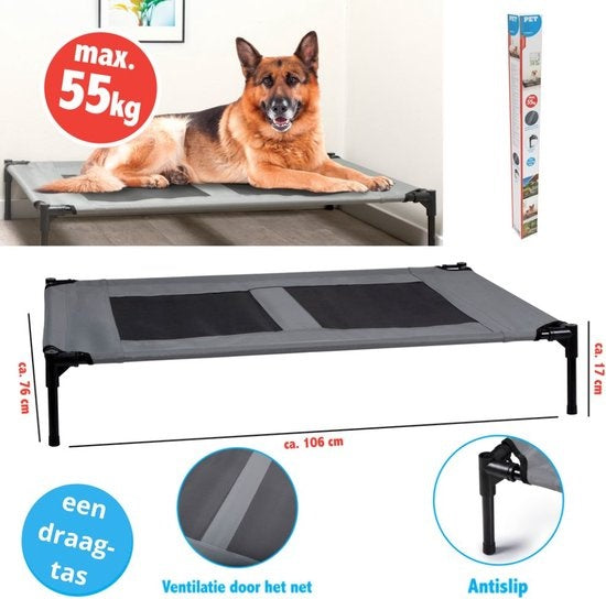 maxxpro Hundebett auf Beinen - gute Belüftung - inkl. Tragetasche - Max. 55 KG - Groß