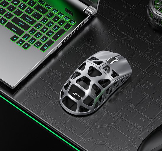 ATTACK SHARK R3 – Kabellose Gaming-Maus – PAW3395 – Ultraleicht (46 g) – Kabelgebunden/2,4 GHz/BT 5.1 – 26.000 DPI – Magnesiumlegierung