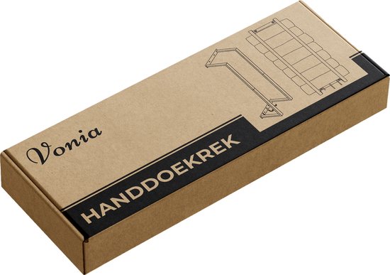 Vonia Handtuchhalter - Handtuchhalter Bad - Handtuchhalter Bad - Handtuchhalter - Handtuchhalter - 77,5 x 20 x 14 cm - Schwarz