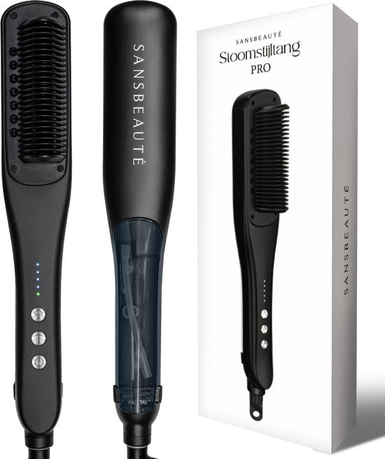 Sansbeauté® Steam Straightener PRO - Dampfglätter - Professionelles Glätteisen 5.0 - Dampfglätter - Schwarz