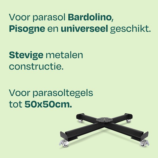 VONROC Sonnenschirmständer auf Rädern – mobiler Kreuzfuß – für VONROC-Schwebeschirme der Modelle Bardolino und Pisogne sowie universell einsetzbar