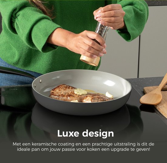 BE Living Essential Bratpfanne - Ø 20 cm - Keramik - PFAS-frei - Induktion - Grau