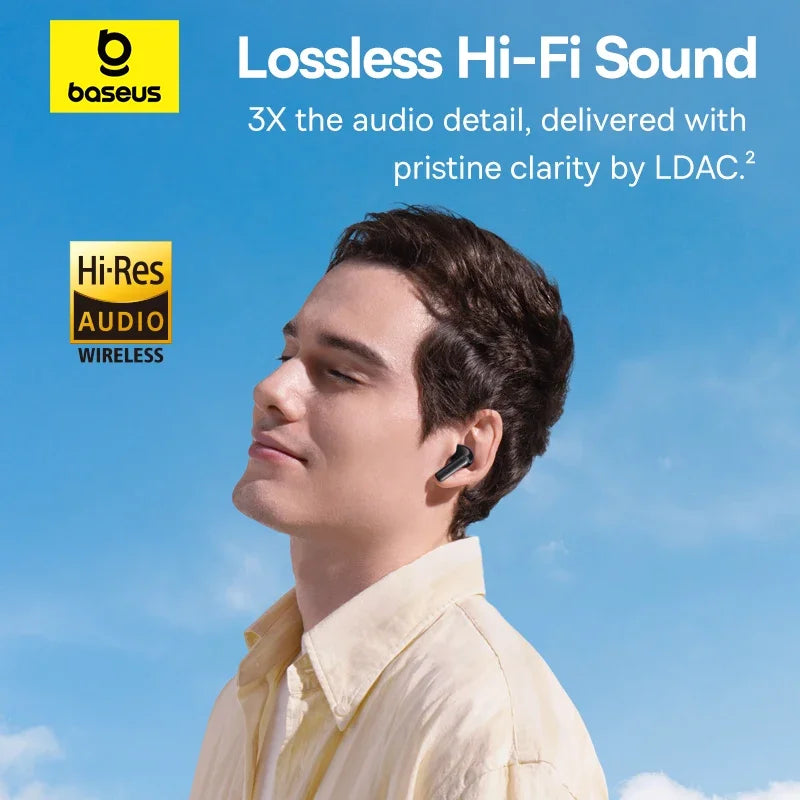 Baseus Bass EP10 Pro TWS-Ohrhörer – 50 dB adaptive ANC – Bluetooth 6.0 – LDAC – IP55 – Schwarz – 55 Stunden