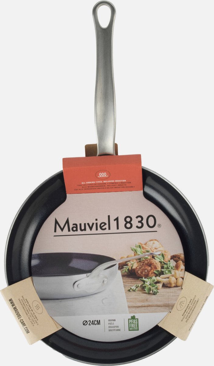 Mauviel 1830 Kasserolle - 24 cm - Für Induktion und BackofenEdelstahl/Aluminium - Schwarz & Metallic Silber