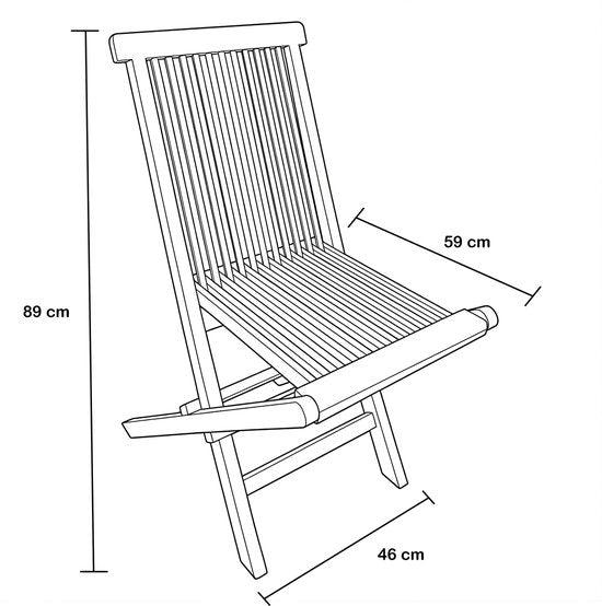 AXI Mina Teak-Gartenstühle – 2er-Set – Klappbare Gartenstühle aus Teakholz für den Außenbereich – Bequeme Stühle – Geeignet für Garten und Terrasse