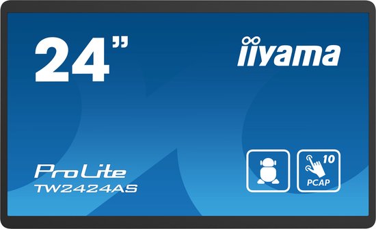iiyama TW2424AS-B1 Digital Signage-Flachbildschirm 60,5 cm (23,8") WLAN 250 cd/m² 4K Ultra HD Schwarz Touchscreen Prozessortyp Android 24/7
