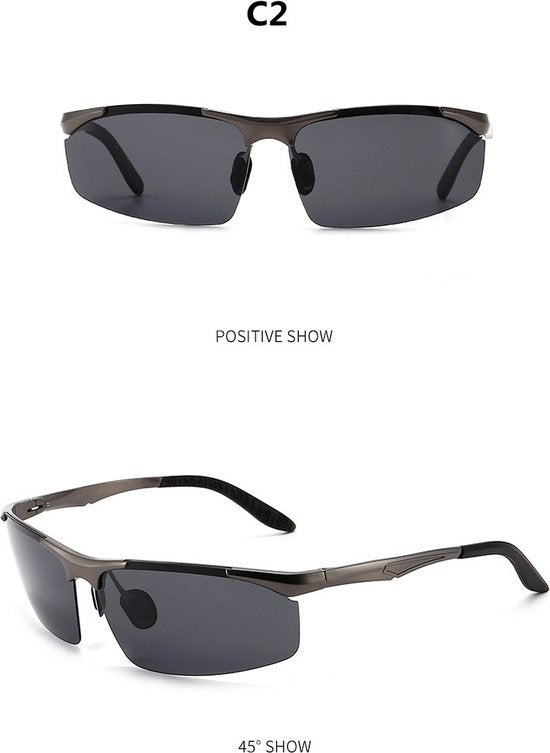 Garpex Radsportbrille - Sportbrille - Polaroid Sonnenbrille - Rennrad - Mountainbike - Motorrad - Schwarz