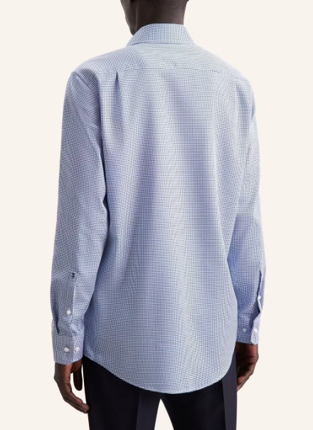 Seidensticker Hemd Regular Fit - Spread Kent |-Mid Blue - Größe 42 - 100% Baumwolle