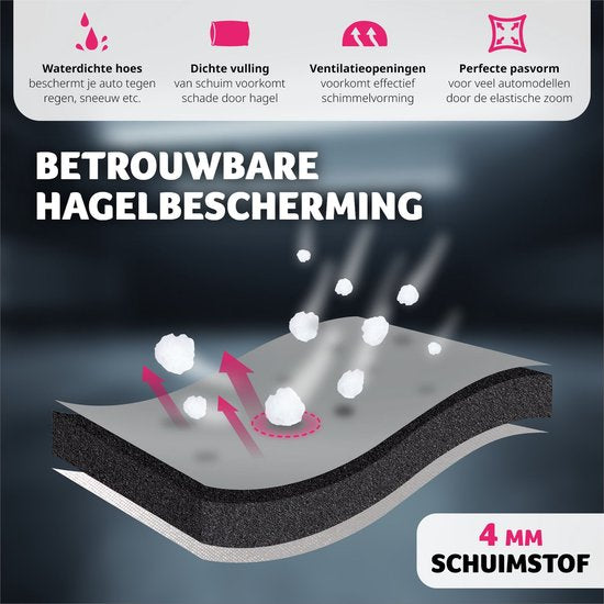 tectake Autoschutzdecke Hagelschutz mit Schaum-Einlage wasserdicht atmungsaktiv 571x 203x 120cm SUV / VAN Grau