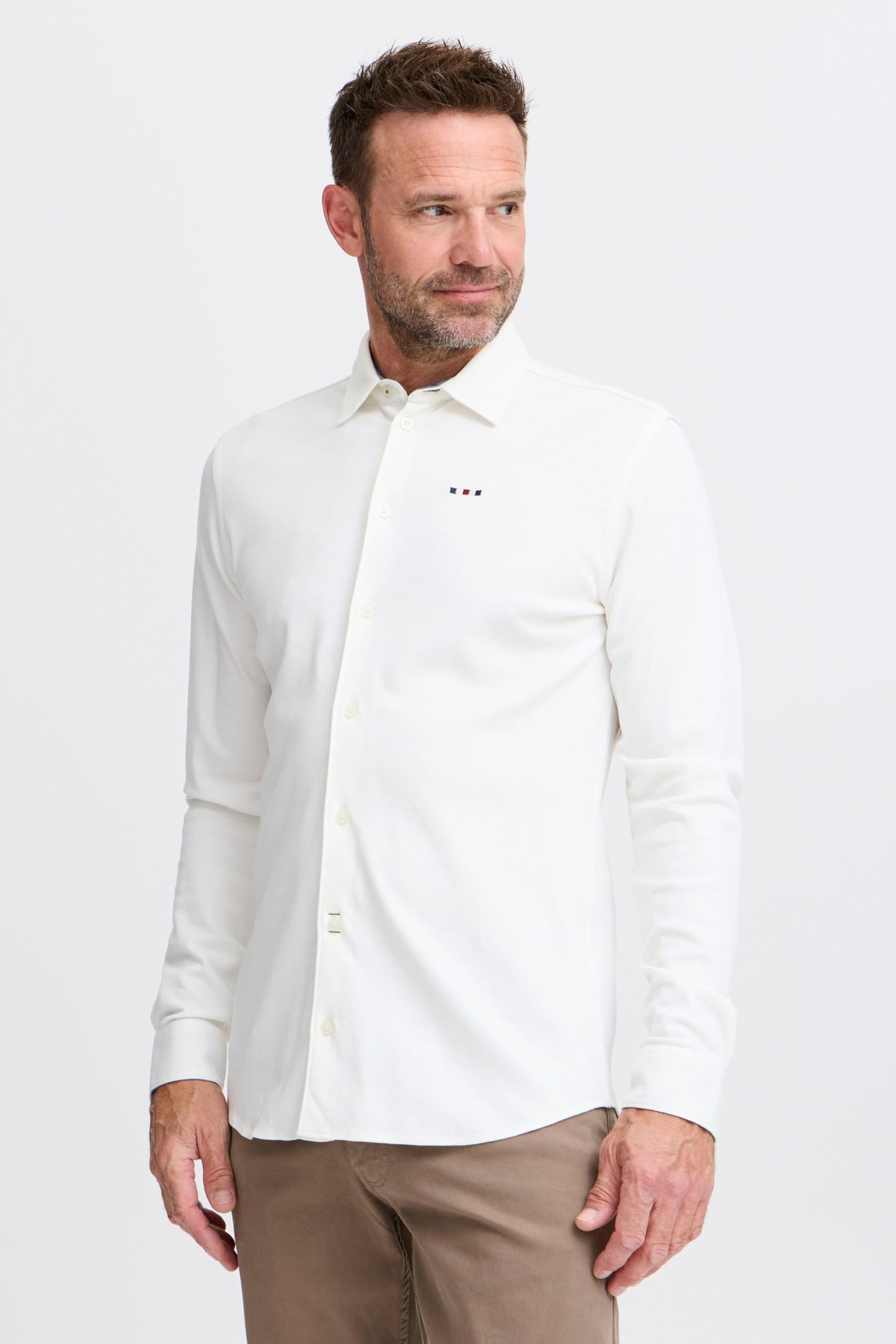 Hemd – Herren – Kent-Kragen – Baumwollmischung – Regular Fit – M – Weiß
